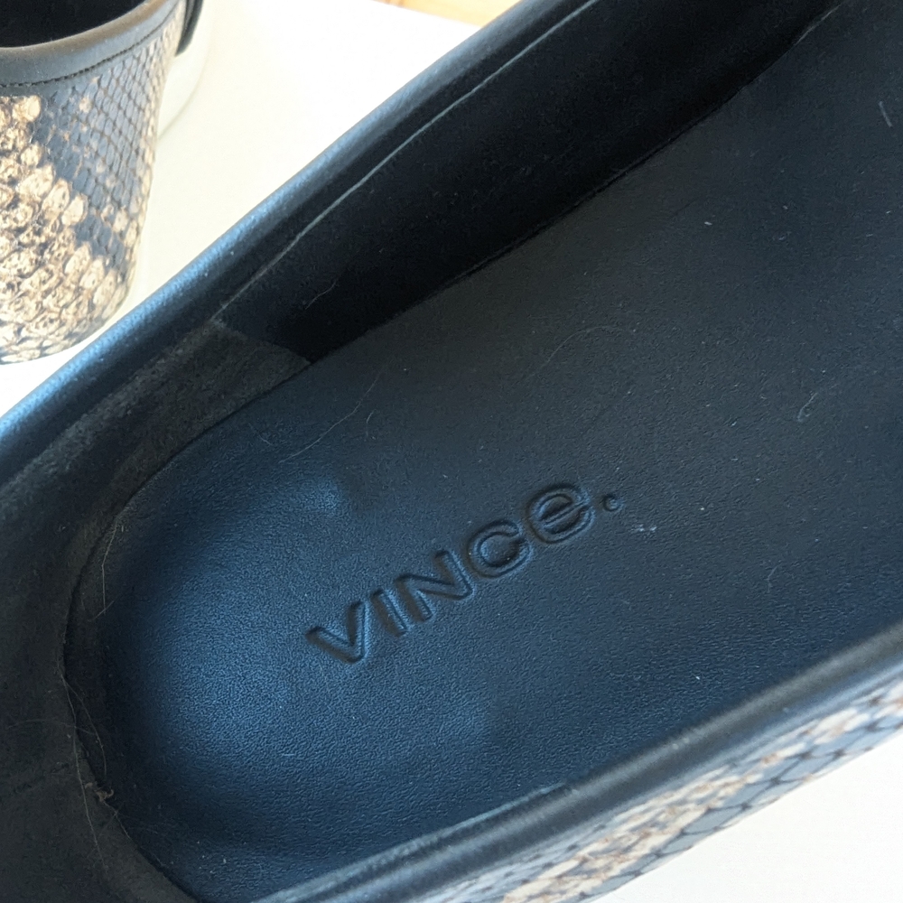 Vince Brown Snakeskin Loafers - Picture 8 of 9